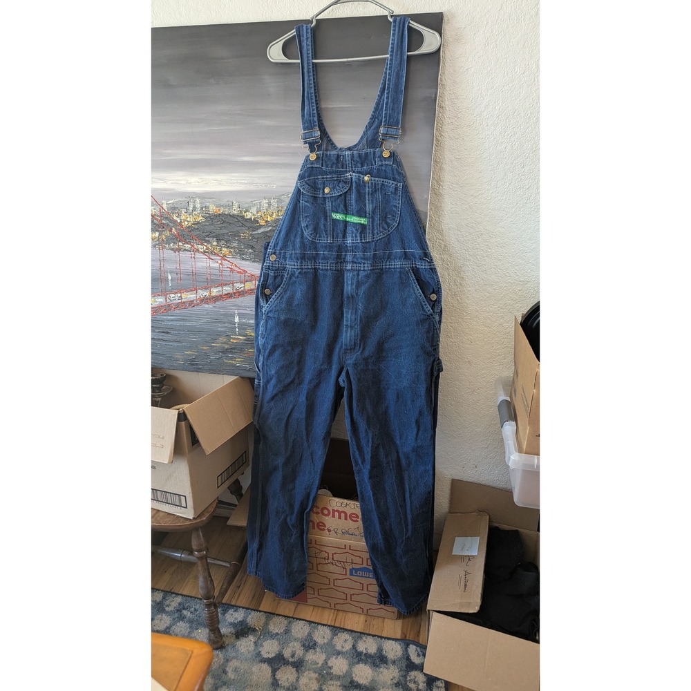 Key Imperial Aristocrat of Overalls Blue Denim Bib Workwear 36x30 Vintage